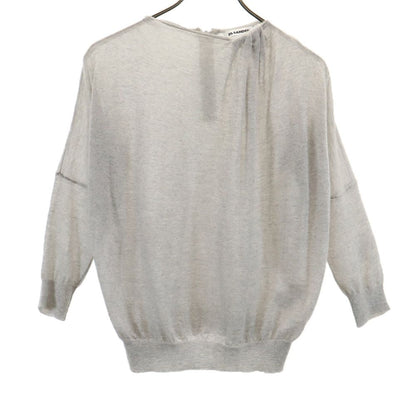 JIL SANDER 100% Cashmere Long Sleeve Sweater Gray Size 36