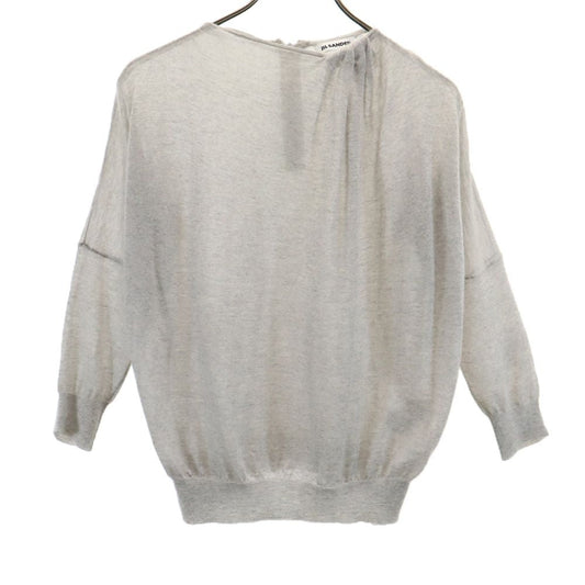 JIL SANDER 100% Cashmere Long Sleeve Sweater Gray Size 36