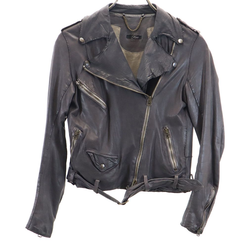Sisii Leather Double Riders Jacket Brown