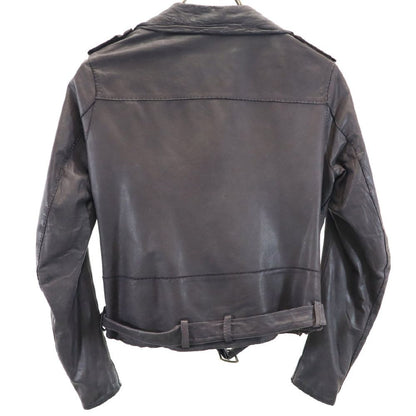 Sisii Leather Double Riders Jacket Brown