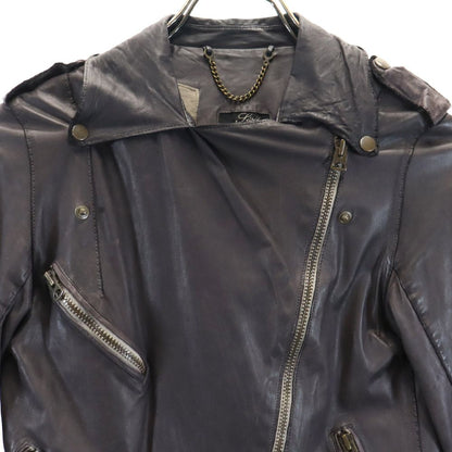 Sisii Leather Double Riders Jacket Brown