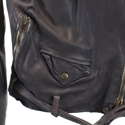 Sisii Leather Double Riders Jacket Brown