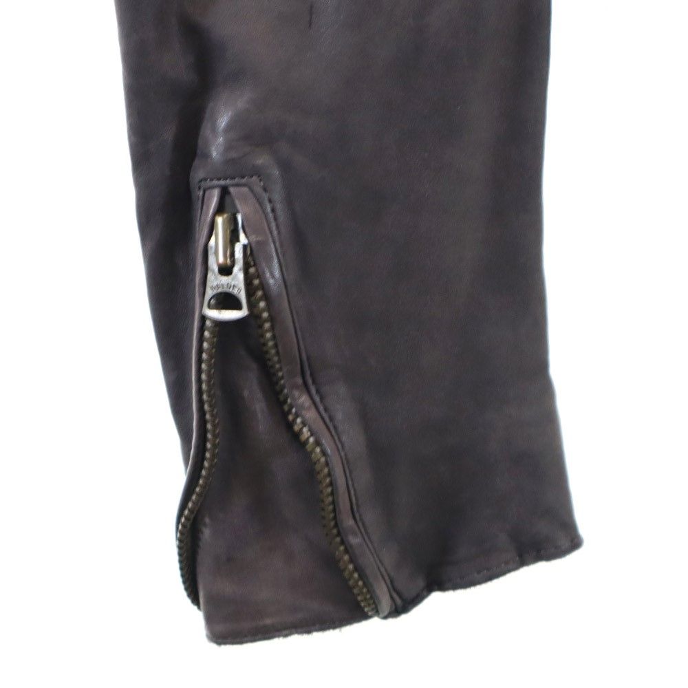 Sisii Leather Double Riders Jacket Brown