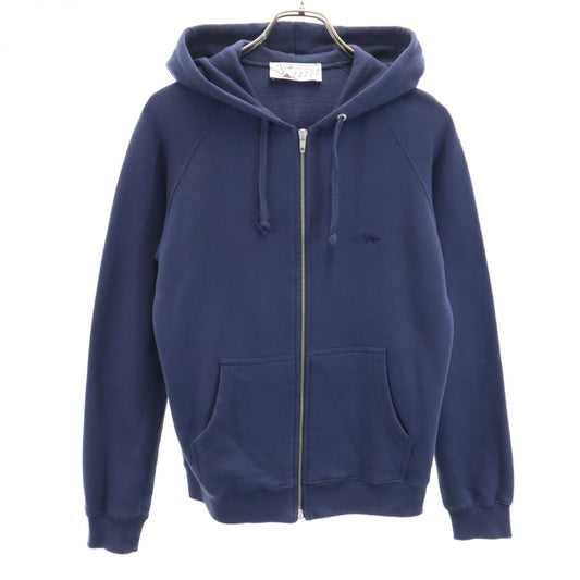 KITSUNE Long Sleeve Zip Hoodie Navy Size S
