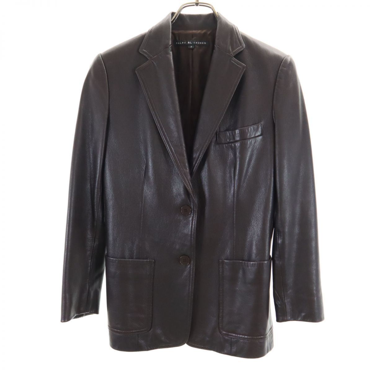 RALPH LAUREN Leather Blazer Brown Size JP 7