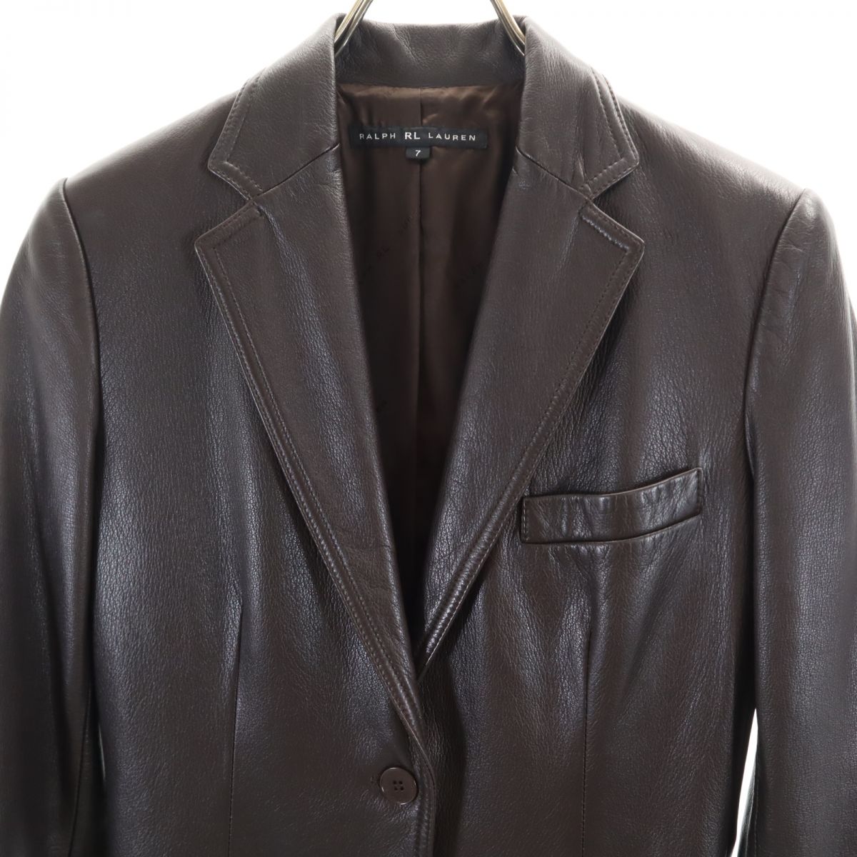 RALPH LAUREN Leather Blazer Brown Size JP 7