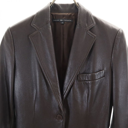 RALPH LAUREN Leather Blazer Brown Size JP 7