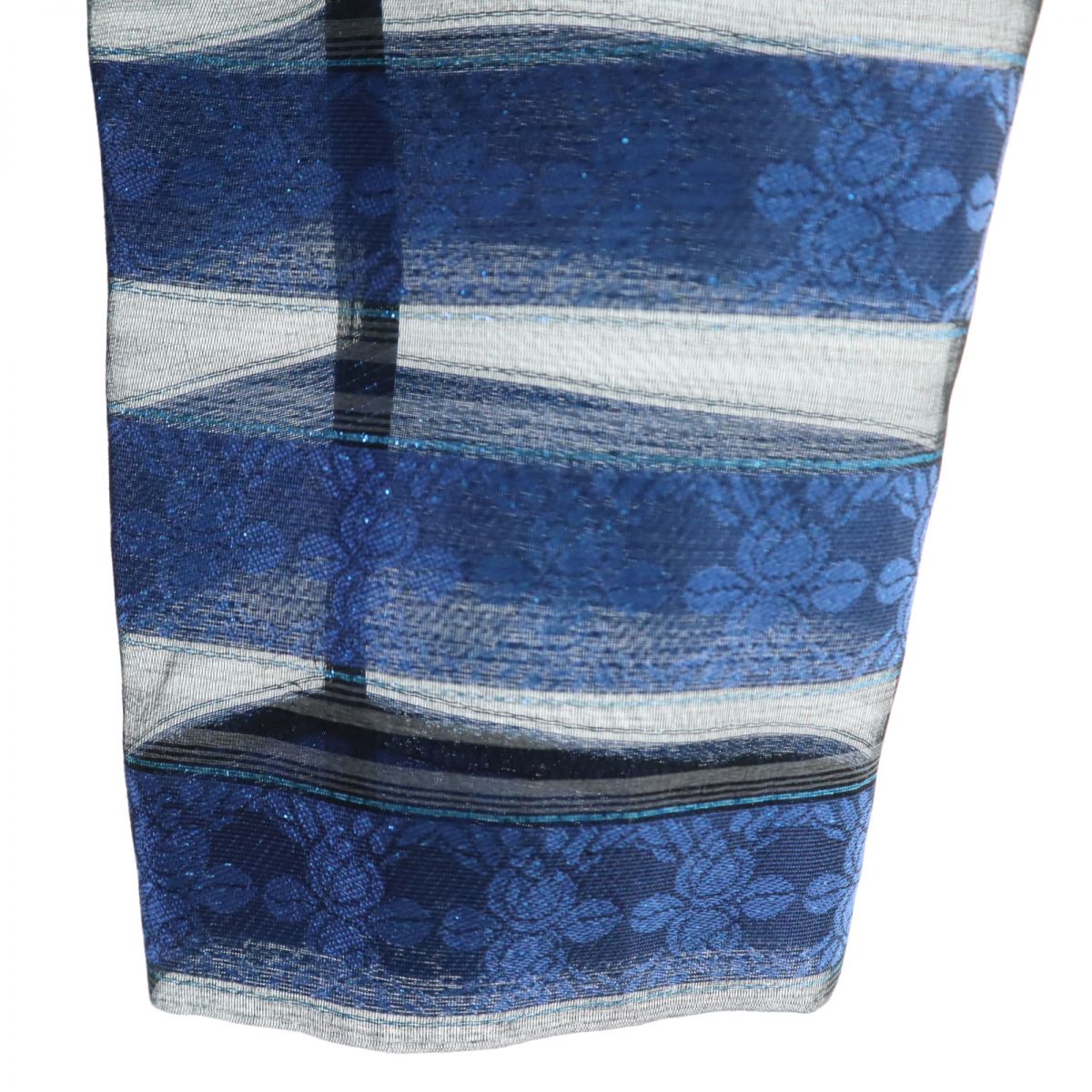 GIVENCHY Silk Blend Striped Collarless Jacket Blue Size 12
