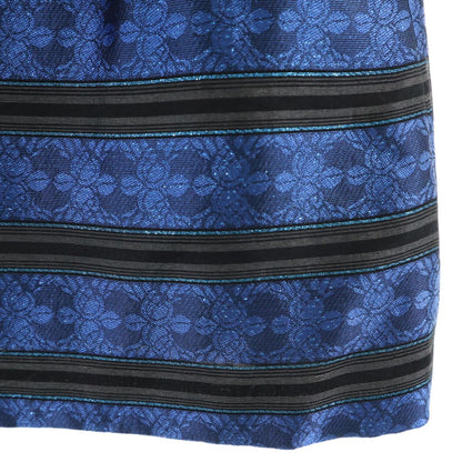 GIVENCHY Silk Blend Striped Collarless Jacket Blue Size 12