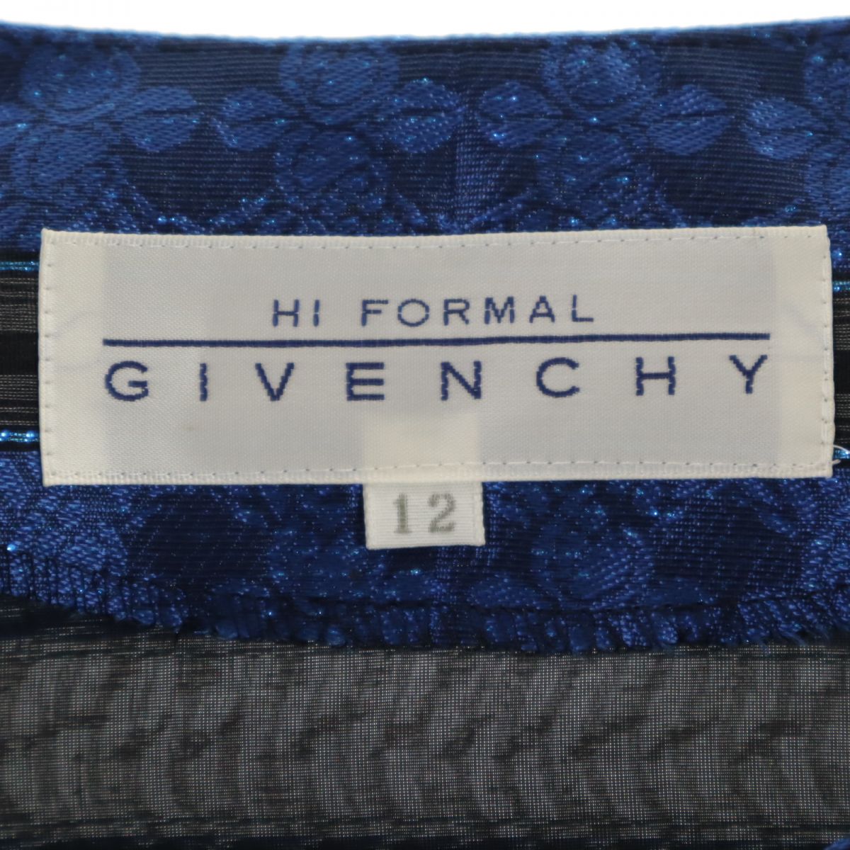GIVENCHY Silk Blend Striped Collarless Jacket Blue Size 12