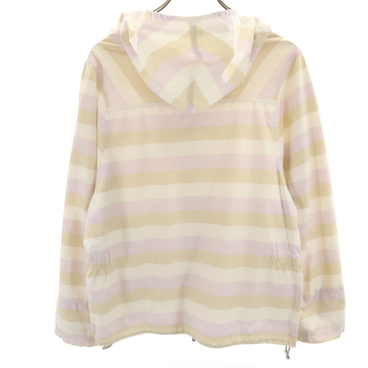 JIL SANDER Italian Silk Blend Striped Zip Hoodie Size 38