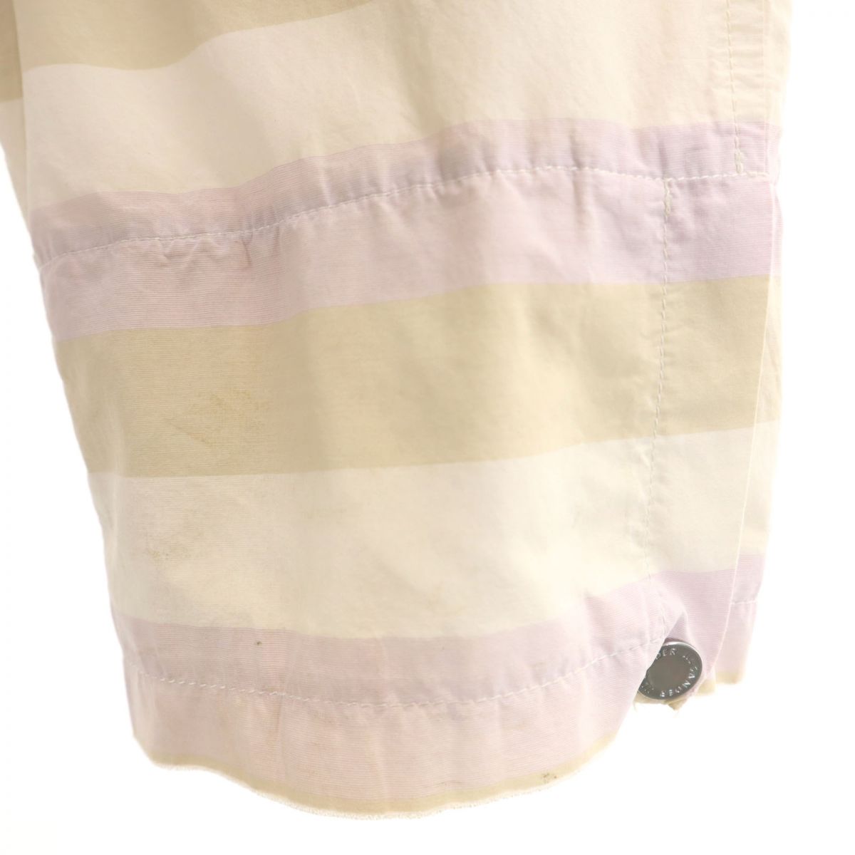 JIL SANDER Italian Silk Blend Striped Zip Hoodie Size 38