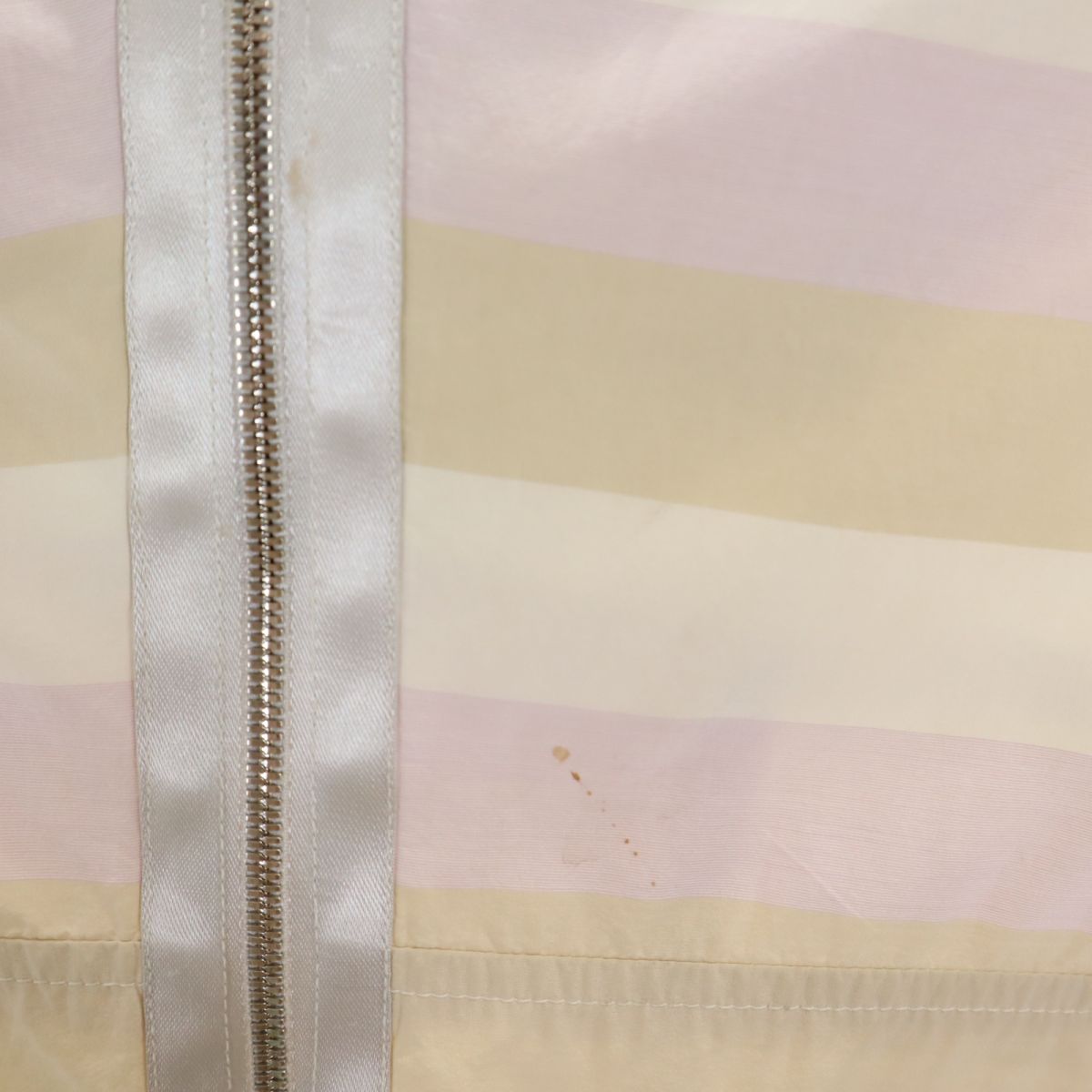 JIL SANDER Italian Silk Blend Striped Zip Hoodie Size 38