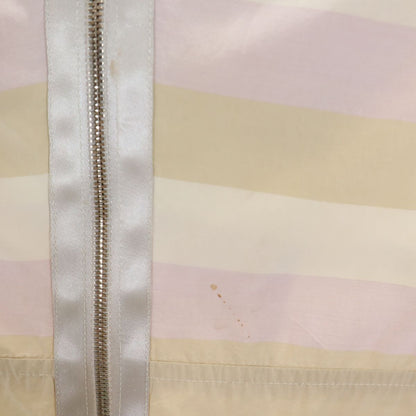 JIL SANDER Italian Silk Blend Striped Zip Hoodie Size 38