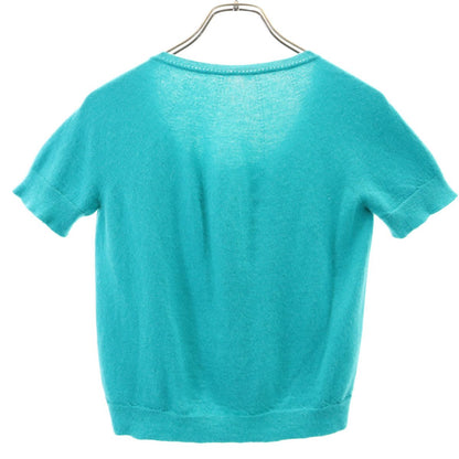 HERMES Italian 100% Cashmere Short Sweater Green Size 40