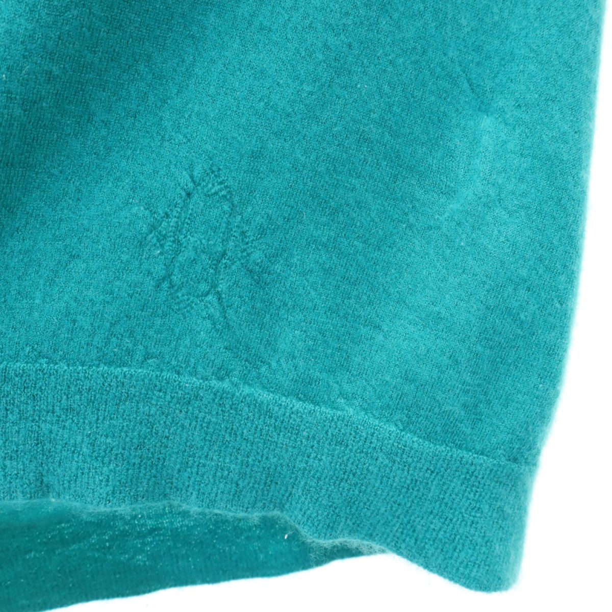 HERMES Italian 100% Cashmere Short Sweater Green Size 40