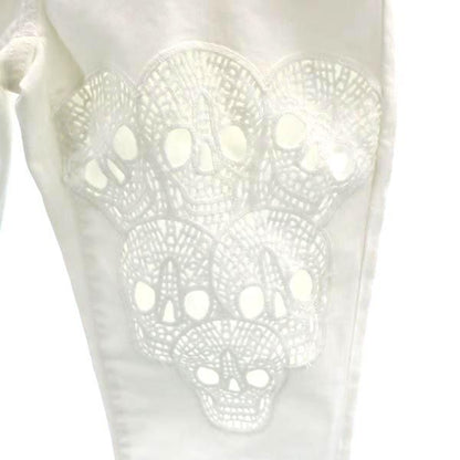 HYSTERIC GLAMOUR Skull Lace Skinny Jeans White Size W26