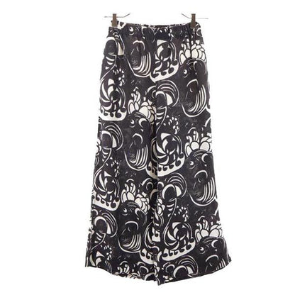 marimekko Black Linen All-Over Pattern Waist Pants Size 34
