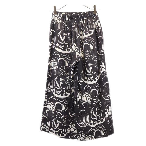 marimekko Black Linen All-Over Pattern Waist Pants Size 34