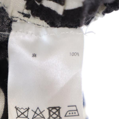 marimekko Black Linen All-Over Pattern Waist Pants Size 34