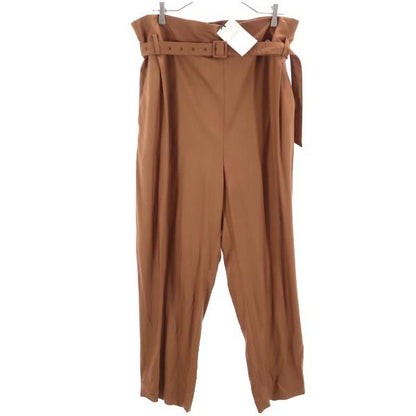 YLEVE Wide Tapered Pants with Belt Brown Size 1