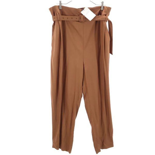 YLEVE Wide Tapered Pants with Belt Brown Size 1