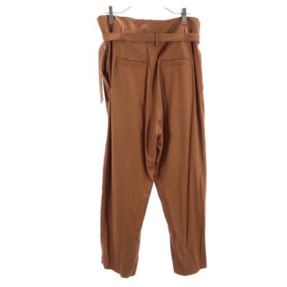 YLEVE Wide Tapered Pants with Belt Brown Size 1