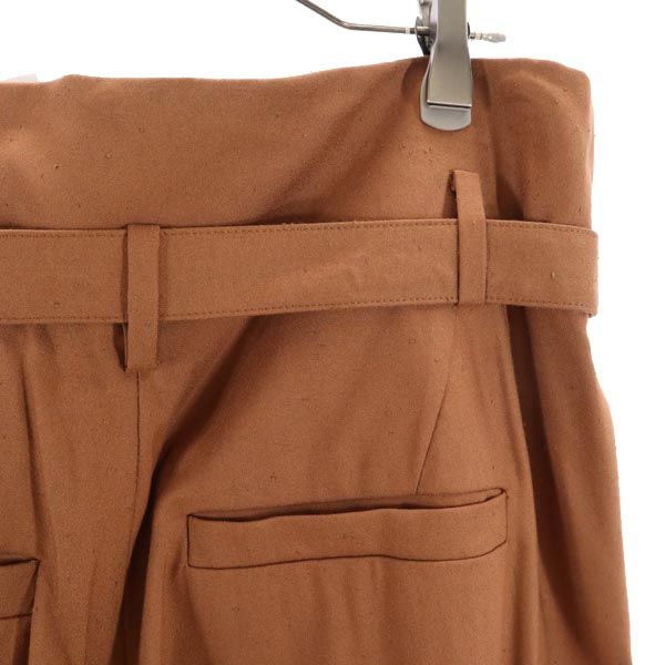 YLEVE Wide Tapered Pants with Belt Brown Size 1