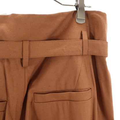 YLEVE Wide Tapered Pants with Belt Brown Size 1