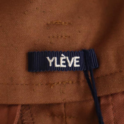 YLEVE Wide Tapered Pants with Belt Brown Size 1