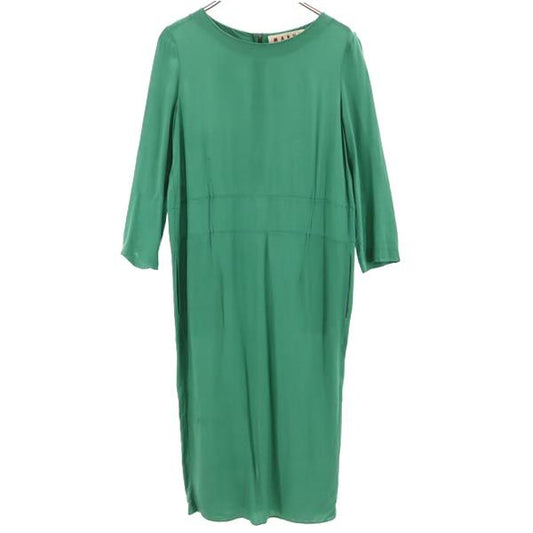 MARNI Green Italian Made Long Sleeve Dress Size 38