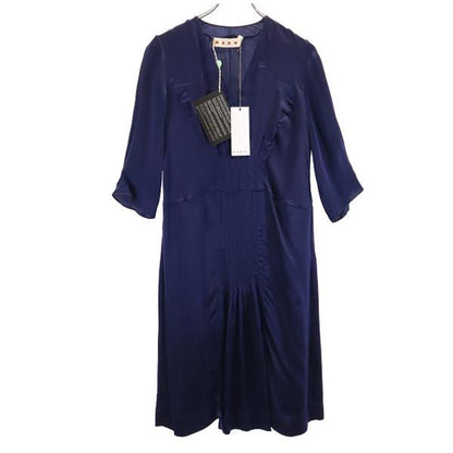 MARNI 3/4 Sleeve Midi Dress Blue Size 38