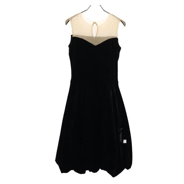 FOXEY Made in Japan Black Velour Sleeveless Dress Size 38