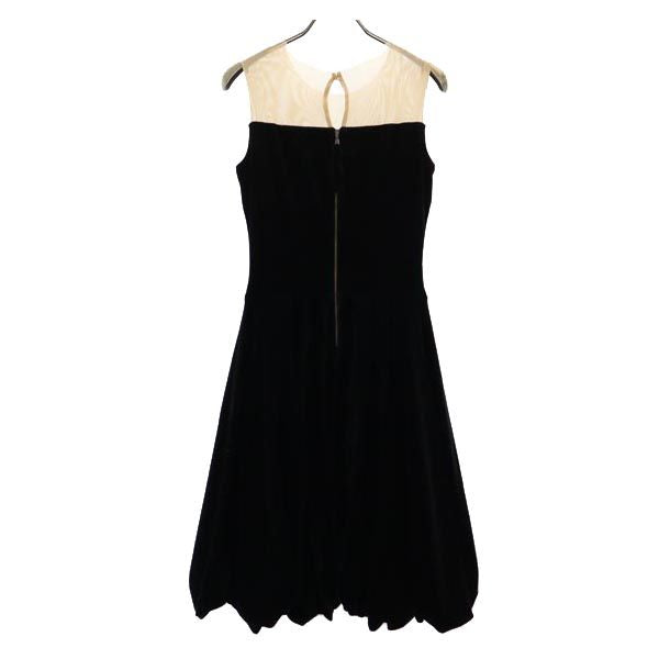 FOXEY Made in Japan Black Velour Sleeveless Dress Size 38