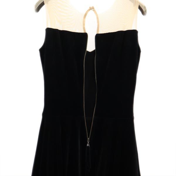 FOXEY Made in Japan Black Velour Sleeveless Dress Size 38