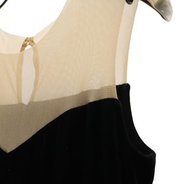FOXEY Made in Japan Black Velour Sleeveless Dress Size 38