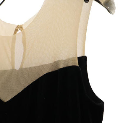 FOXEY Made in Japan Black Velour Sleeveless Dress Size 38
