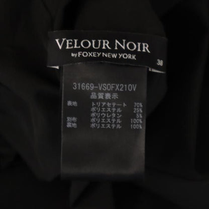 FOXEY Made in Japan Black Velour Sleeveless Dress Size 38