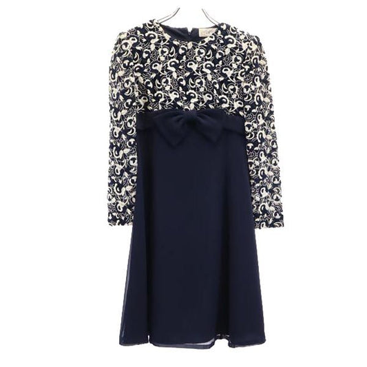 GIVENCHY Long Sleeve Navy Back Zip Midi Dress Size 10
