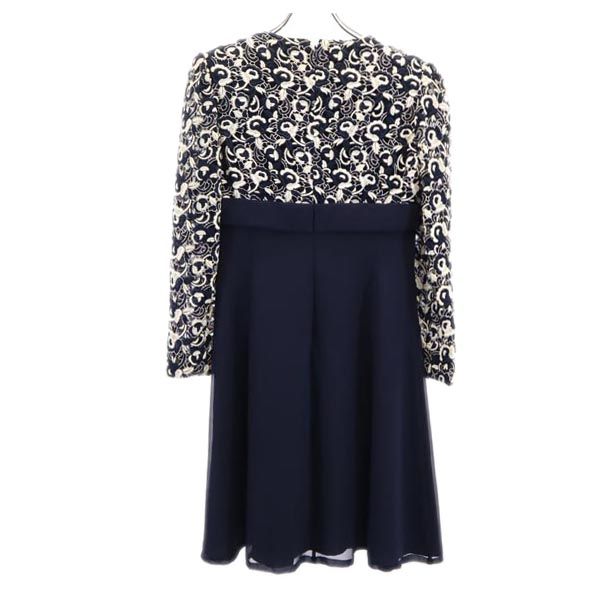 GIVENCHY Long Sleeve Navy Back Zip Midi Dress Size 10
