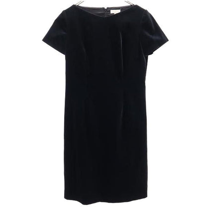 BALENCIAGA Black Velour-Style Short Sleeve Dress Size 40
