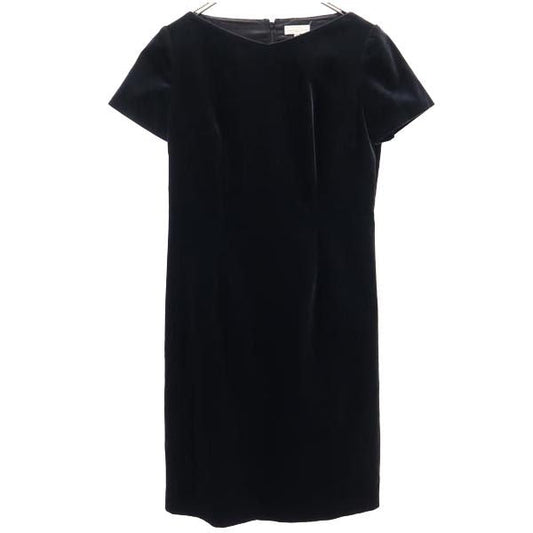 BALENCIAGA Black Velour-Style Short Sleeve Dress Size 40