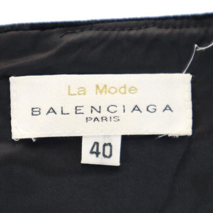 BALENCIAGA Black Velour-Style Short Sleeve Dress Size 40
