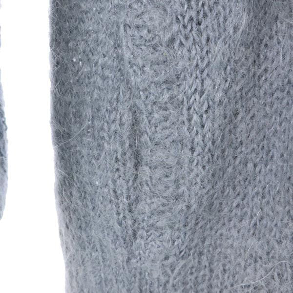 VINTAGE 80s Mohair Knit Long Sleeve Cardigan Blue Size L