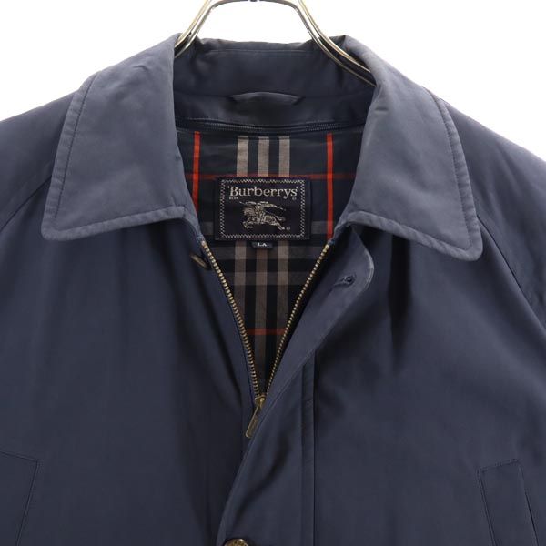 Burberrys 90s Japan Down Liner Balmacaan Coat Navy Size LA