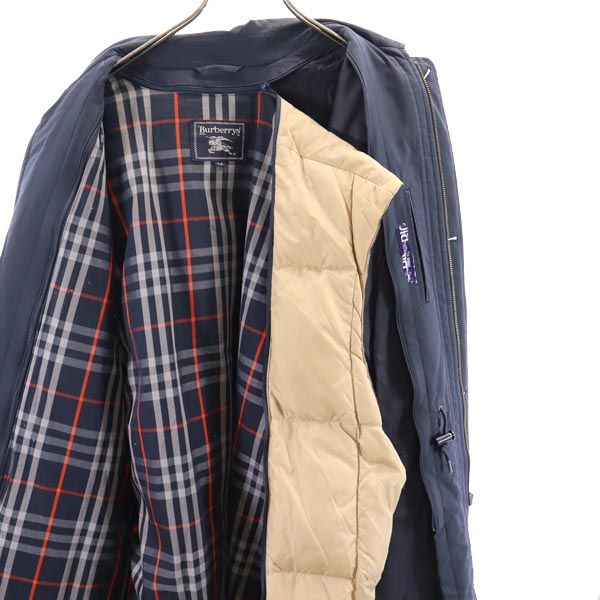 Burberrys 90s Japan Down Liner Balmacaan Coat Navy Size LA