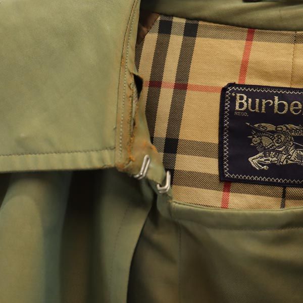 Burberrys 80s 90s Vintage Khaki Trench Coat Size L