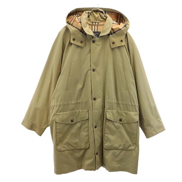 Burberrys 90s Vintage Lined Beige Balmacaan Coat Size L