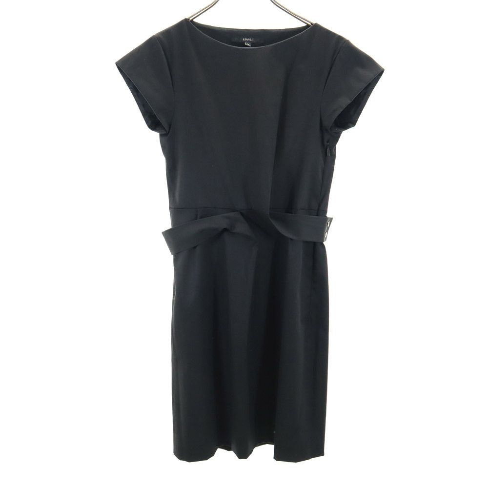 GUCCI Short Sleeve Midi Dress Black Size 36