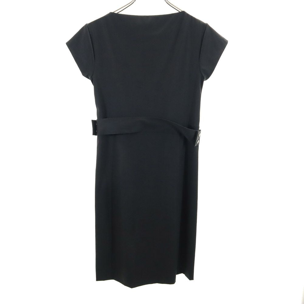 GUCCI Short Sleeve Midi Dress Black Size 36
